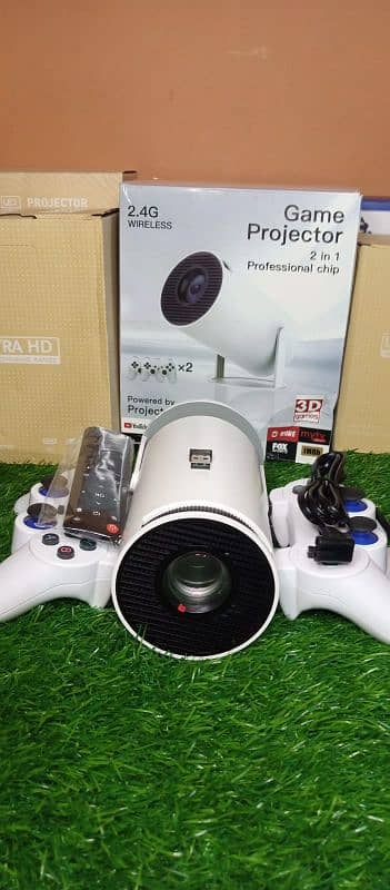 M300 Max Game Projector 4K + 2 Controllers + WiFi Bluetooth 9