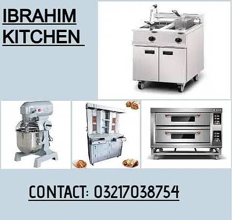 All kitchen Equipemnts , Fryer, hot plate , Working table, 0