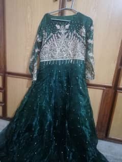 Bottle Green Organza Maxi