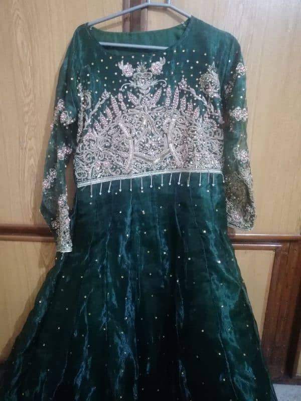 Bottle Green Organza Maxi 3