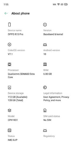 OPPO R15 PRO 6gb 128gb 10/10 h Non PTA"o3o5.1o5five7two. 1" h all read.