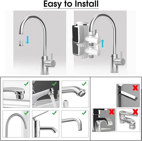 Electric Faucet with Instant Hot & Cold Water Heating 1