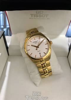 TISSOT-SWISS MADE-GOLD TONE-NEW ORIGINAL WATCH-WITH BOX & ACCESSORIES