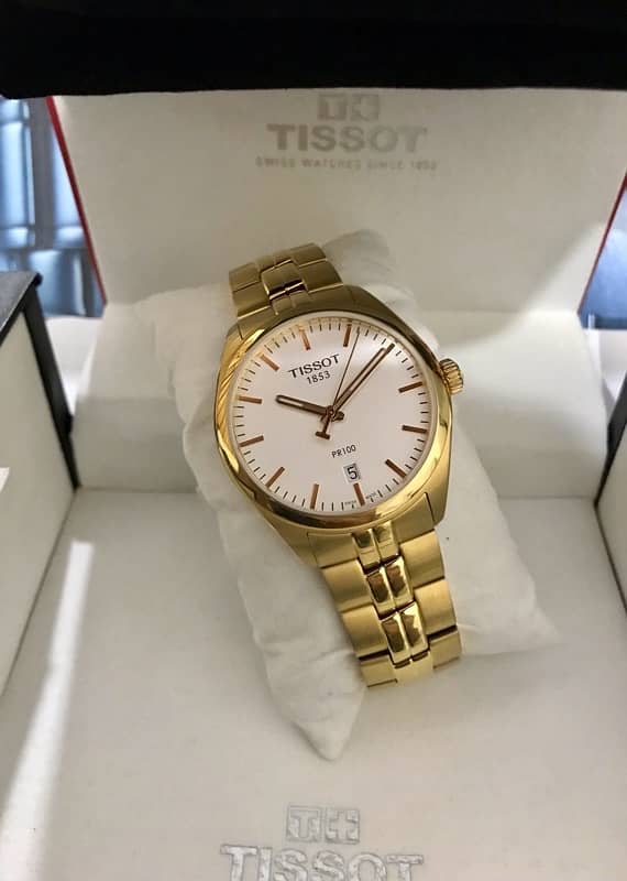 TISSOT-SWISS MADE-GOLD TONE-NEW ORIGINAL WATCH-WITH BOX & ACCESSORIES 0