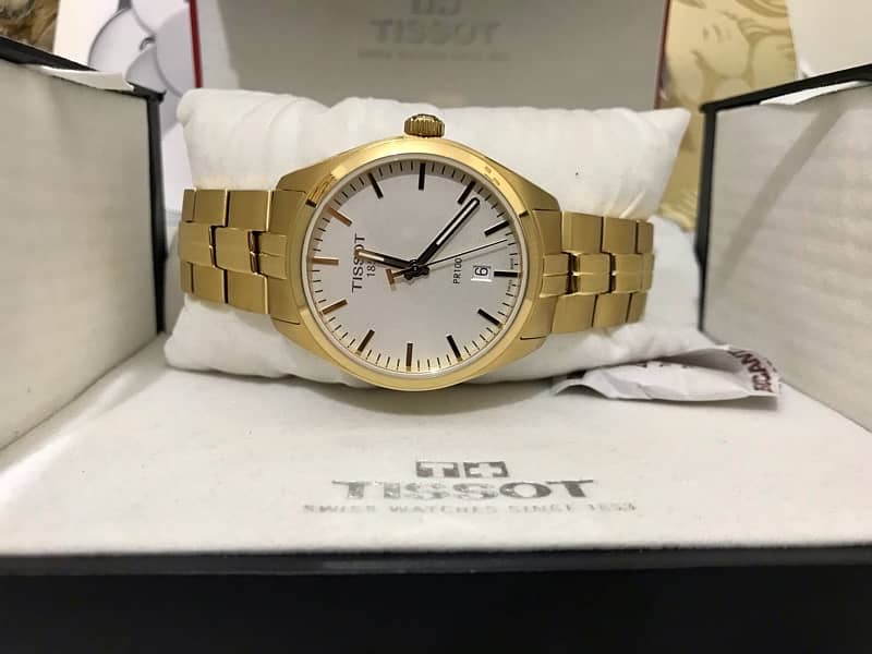 TISSOT-SWISS MADE-GOLD TONE-NEW ORIGINAL WATCH-WITH BOX & ACCESSORIES 1