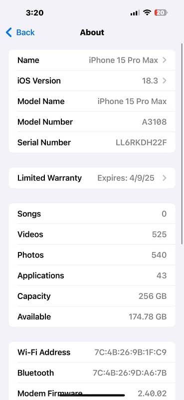 iPhone 15Pro Max 256 GB NON-PTA 10/10 coundition 98% battery health 1