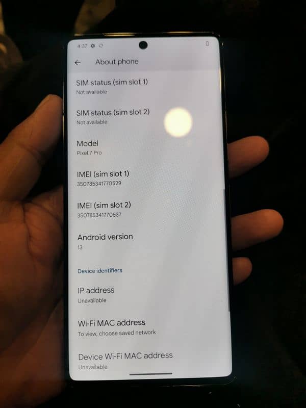 Google pixel 7 pro PTA Aproved 5