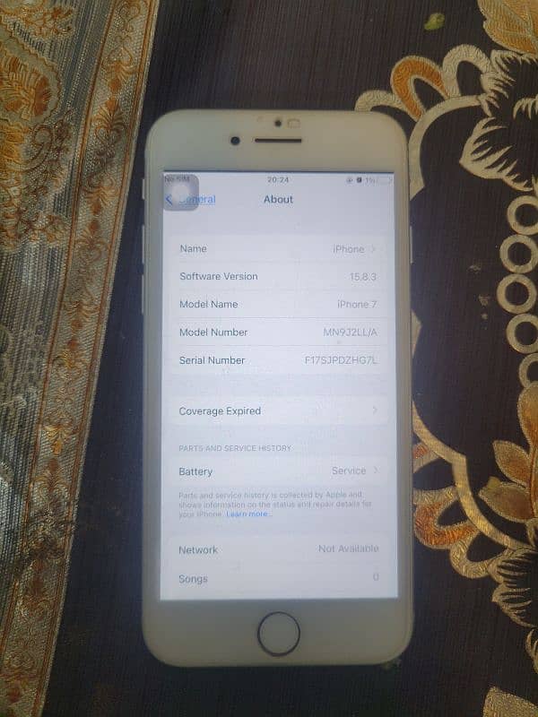 i phone 7 128gb silver 100 pack 10/10 pta proved 0