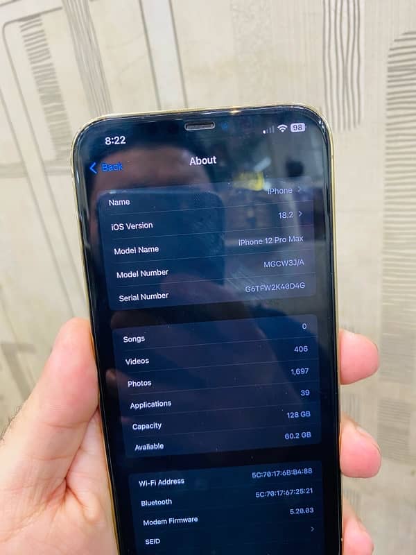 12 pro max PTA aproved 128gb golden 6