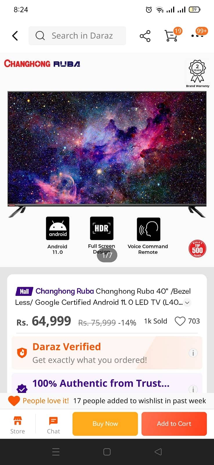 Google Certified 40" Android 11 LED TV- Bezel less Design 2