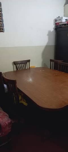 Dining Table Wooden With 6 Chairs