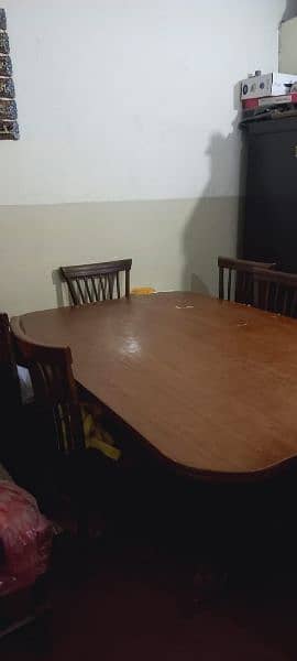 Dining Table Wooden With 6 Chairs 0