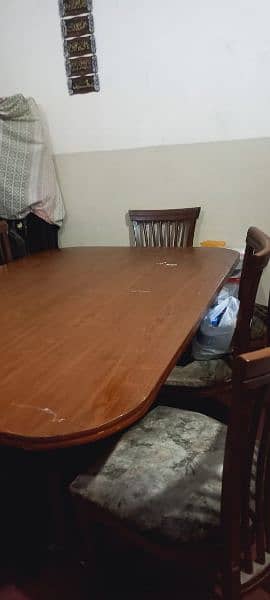 Dining Table Wooden With 6 Chairs 1