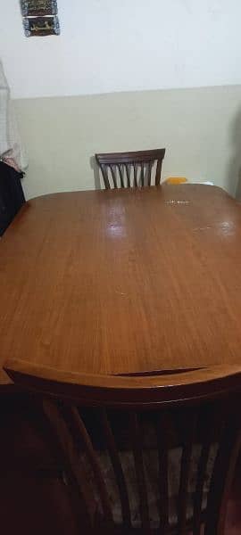 Dining Table Wooden With 6 Chairs 2