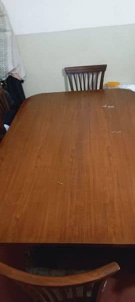 Dining Table Wooden With 6 Chairs 4