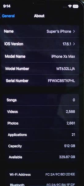 IPHONE Xs max 512GB 4