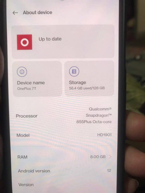 oneplus7t  8/128 Dual sim 7