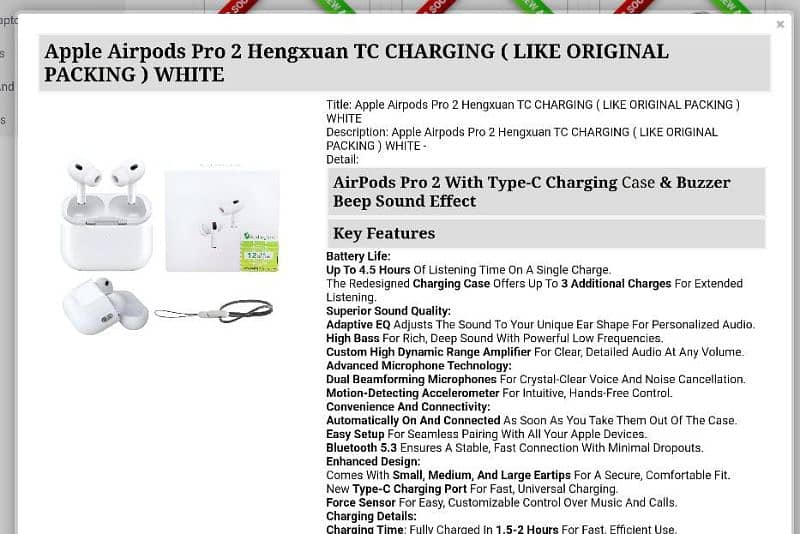 Apple airpods pro 2hengxuan type c charging discount available 0