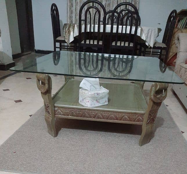 Glass wooden table 1