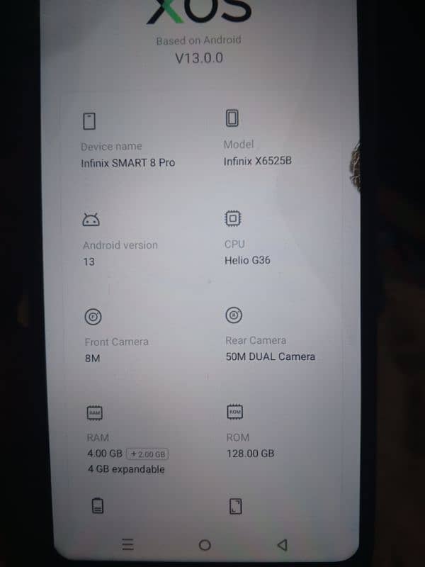 infinix smart 8 pro Ram 4+4 Rom 128 1