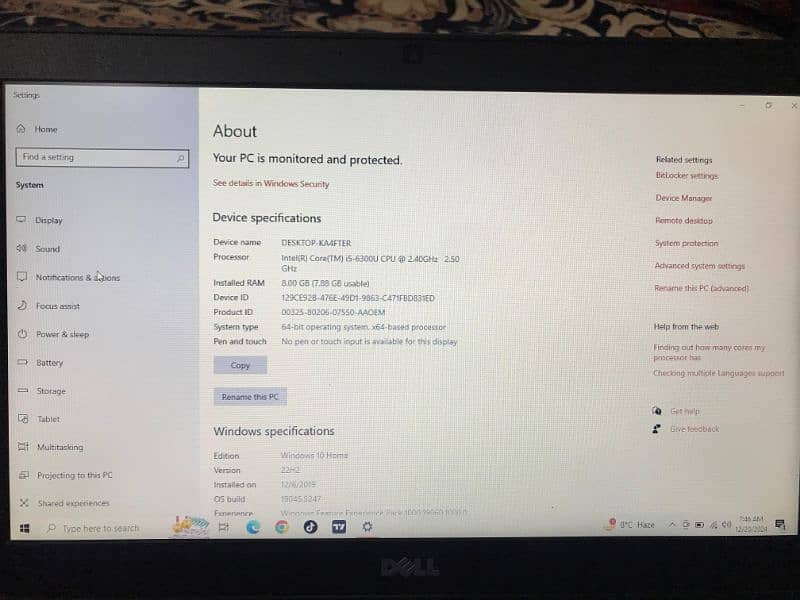 Dell Latitude Core I5,6Gen 12.5 inch Display 4