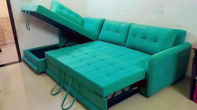 L shaped sofa come bed urgent sale delivery possible 1