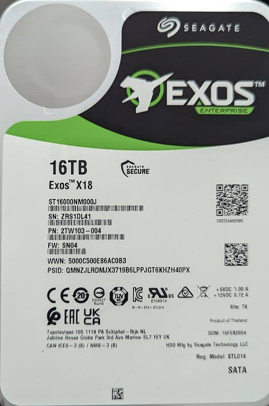 Seagate Exos X18 16TB Hard Drive 0