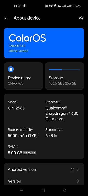 Oppo A78 8/256(Under-Warranty)with Box 0