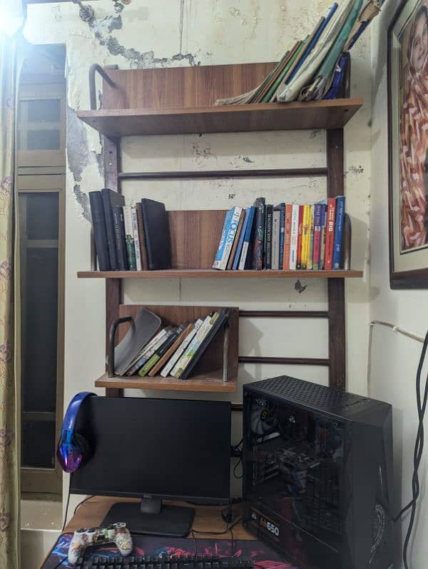 Computer table with 3 tier book rackes 3