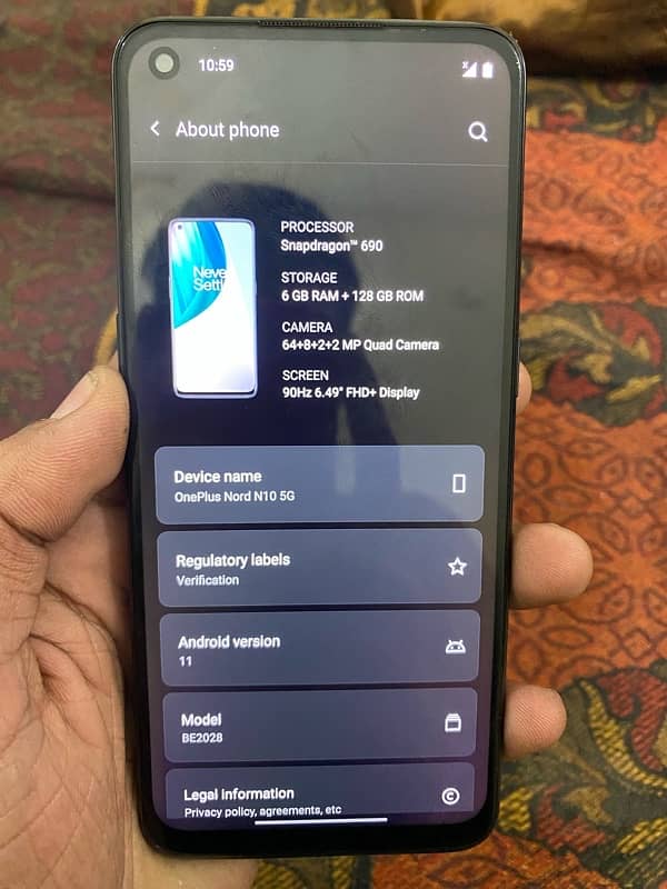 oneplus nord 10 5g 6gb 128gb pta aproved 2