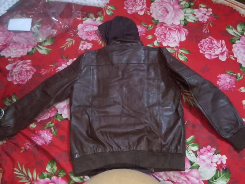 Leather Hoodie Jacket (Size 2XL) 1