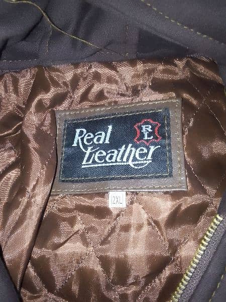 Leather Hoodie Jacket (Size 2XL) 2