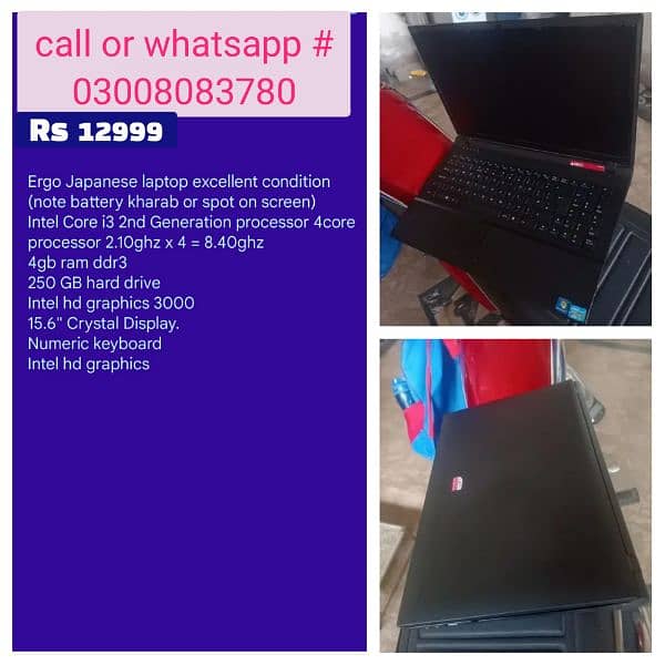 Laptops available condition 10/10 Location harbanspura 03,00,80,83,780 2