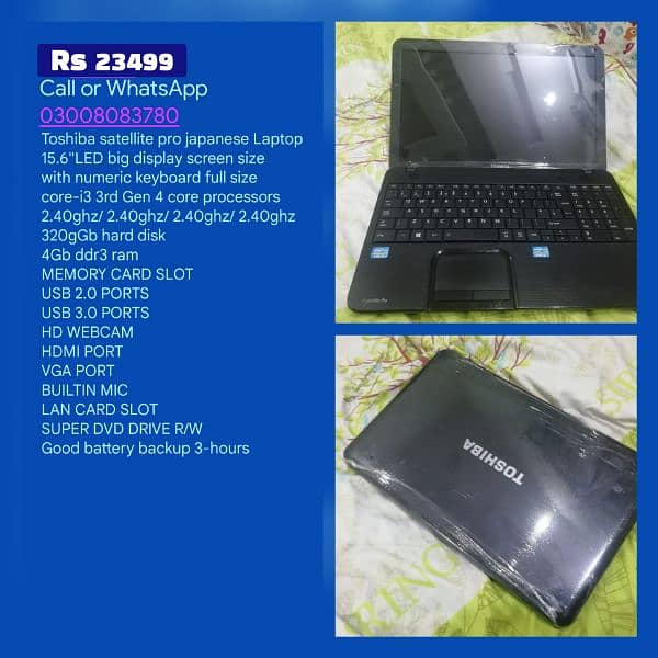 Laptops available condition 10/10 Location harbanspura 03,00,80,83,780 14