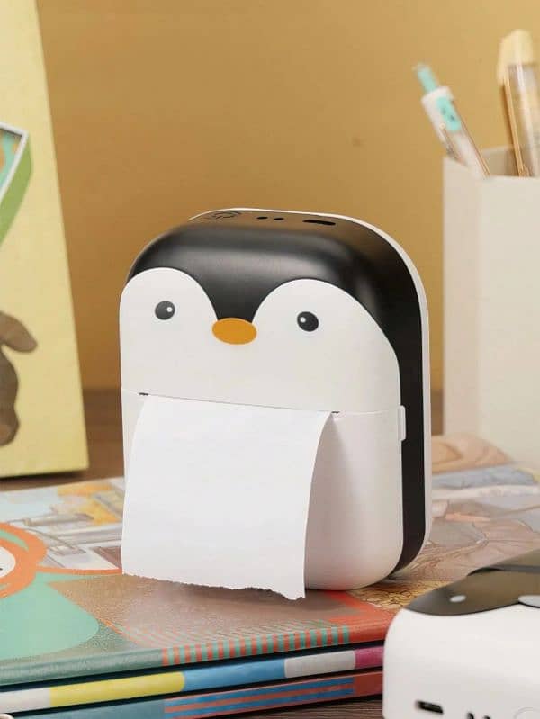 The Adorable Penguin Design Rechargeable Portable Mini Printer 2