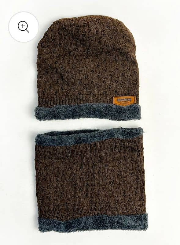 Brown Beanie Cap with Neck Muffler/Neck Warmer Set BWC09 0