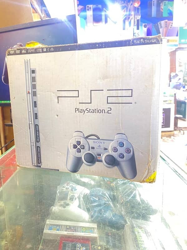 PlayStation 2 Silver With Box Original controller brand new condition 5