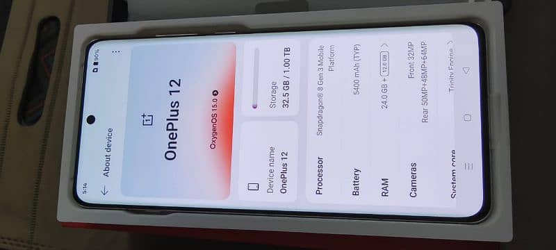 oneplus 12 24 gb ram 1Tb memory white color complete box 0