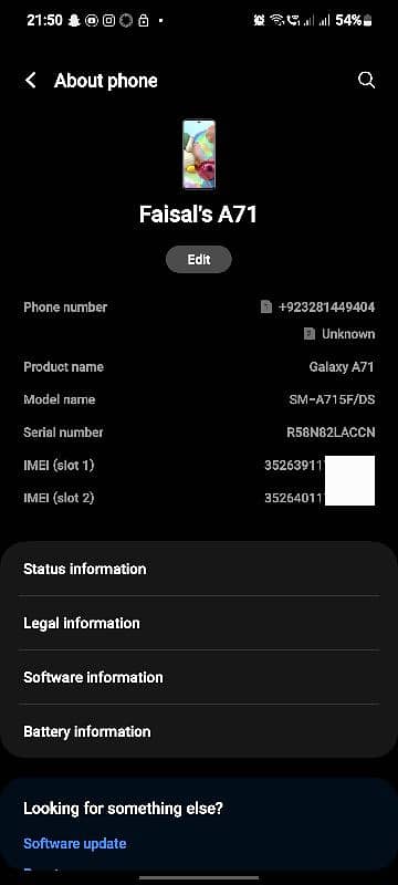 samsung a71 ram 8/128gb 7