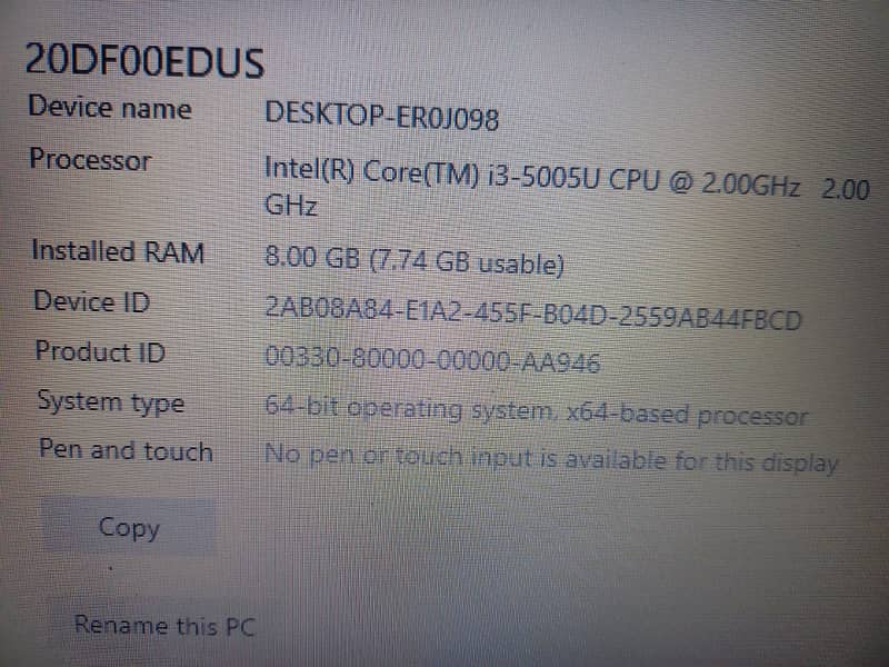 LENOVO CORE I3-5th GENERATION 5