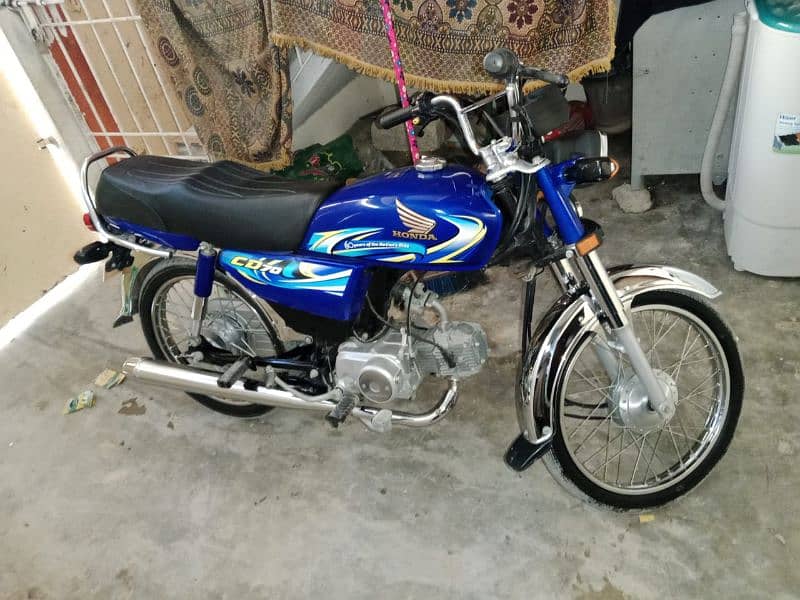 Honda CD 70 blue color first owner good condition 1