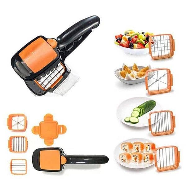 5 in 1 nicer dicer plus- 1pc vegetable cutter with 5 blades 2