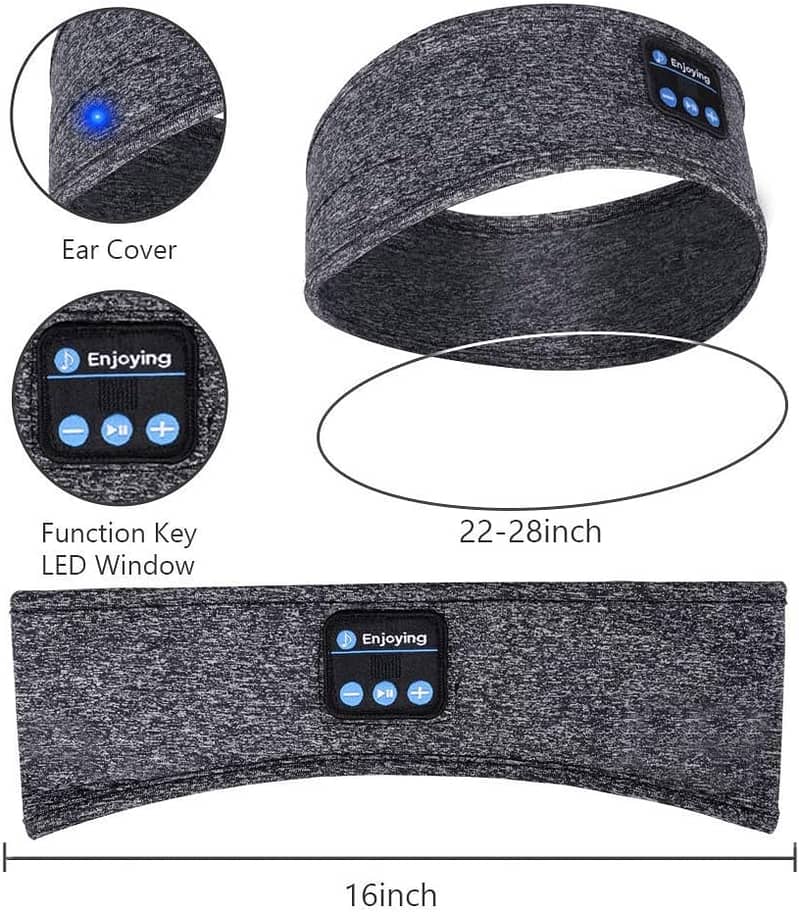 Bluetooth Earphones Sports Sleeping Headband Soft Sleep Headphones 3