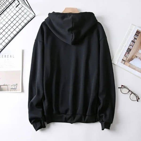 Black beautifull fleece hoodie 1