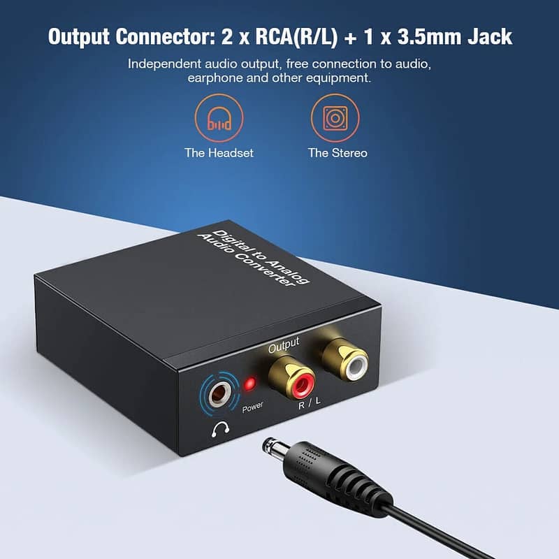 DAC Digital SPDIF Optical to Analog LR,RCA Converter Toslink Optical 4