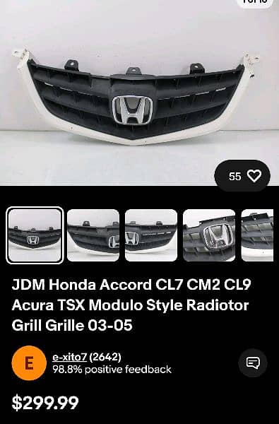 Accord CL7 CL9 Bumper Grill modulo 1