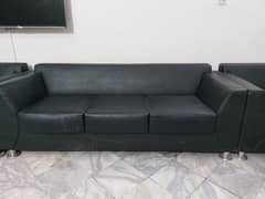 5 seater sofa set 1,1,3 black color 10 by 10