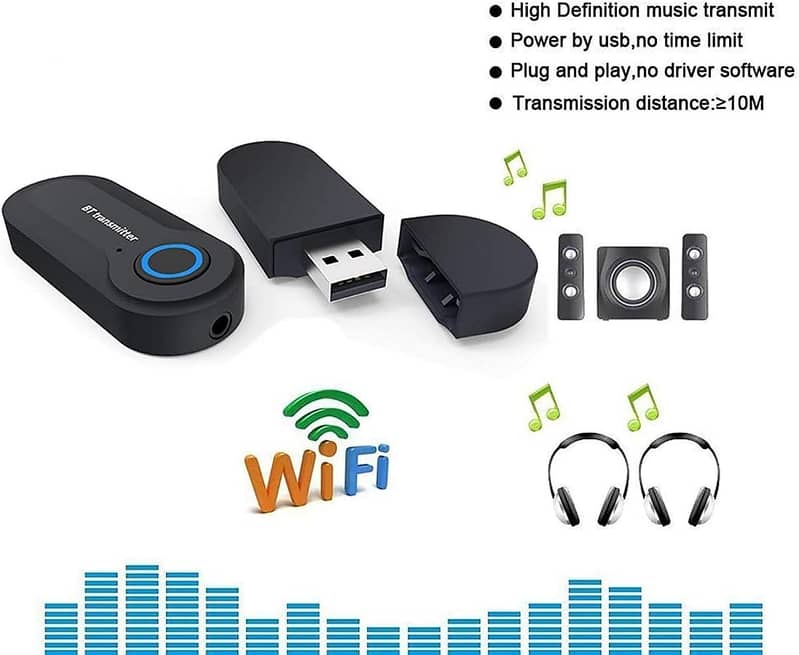 Bluetooth Transmitter,Bluetooth 5.0 for 3.5mm & RCA Stereo Sys for Car 7