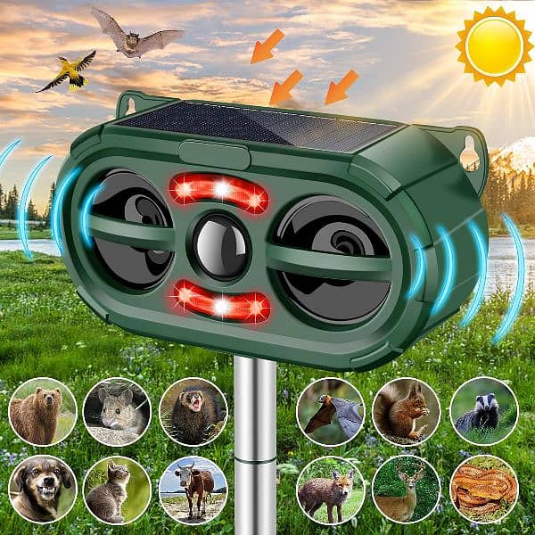 outdoor Solar birds Ultrasonic Animal Repeller Pest control waterproof 4