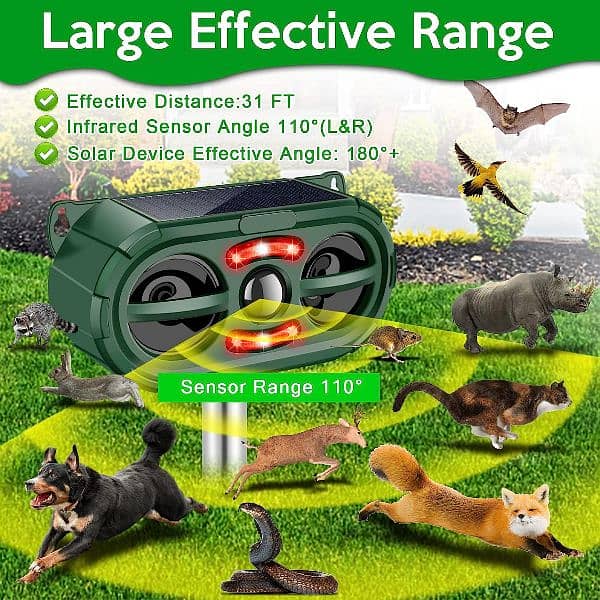 outdoor Solar birds Ultrasonic Animal Repeller Pest control waterproof 7